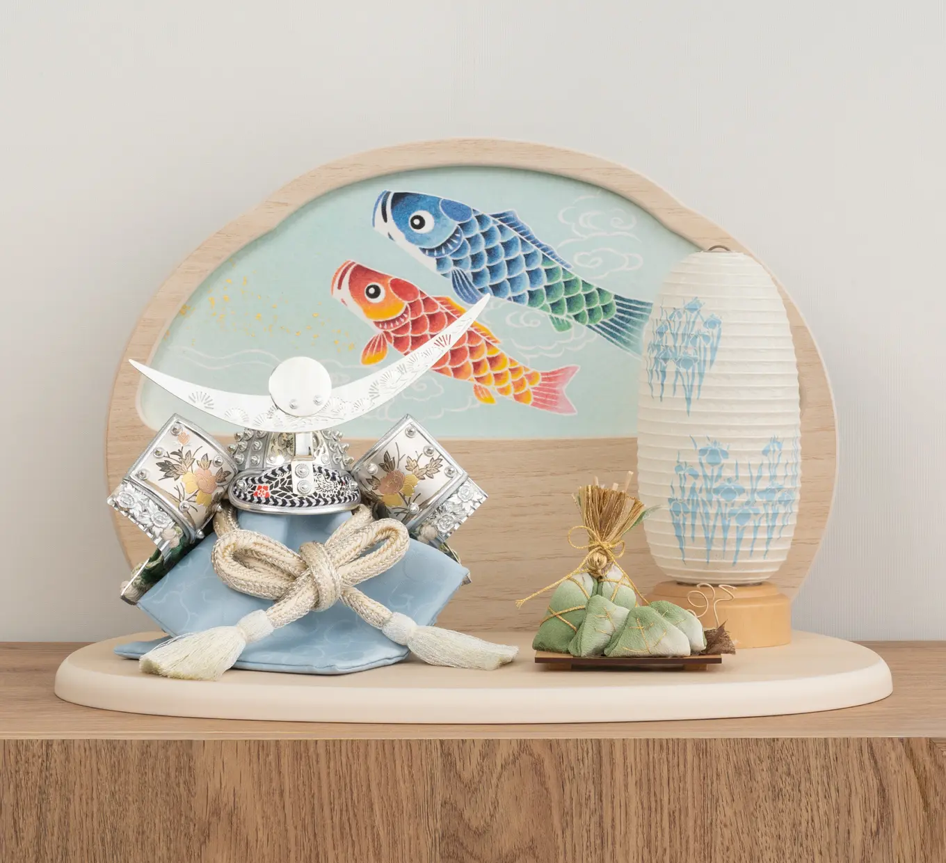 【3・4月限定兜】小鴨色に鯉のぼりの兜